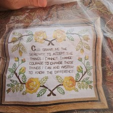Crewel Serinity Prayer Embroidery Kit Vintage