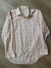 Men  s Banana Republic Dress Shirt Size L Color White Check