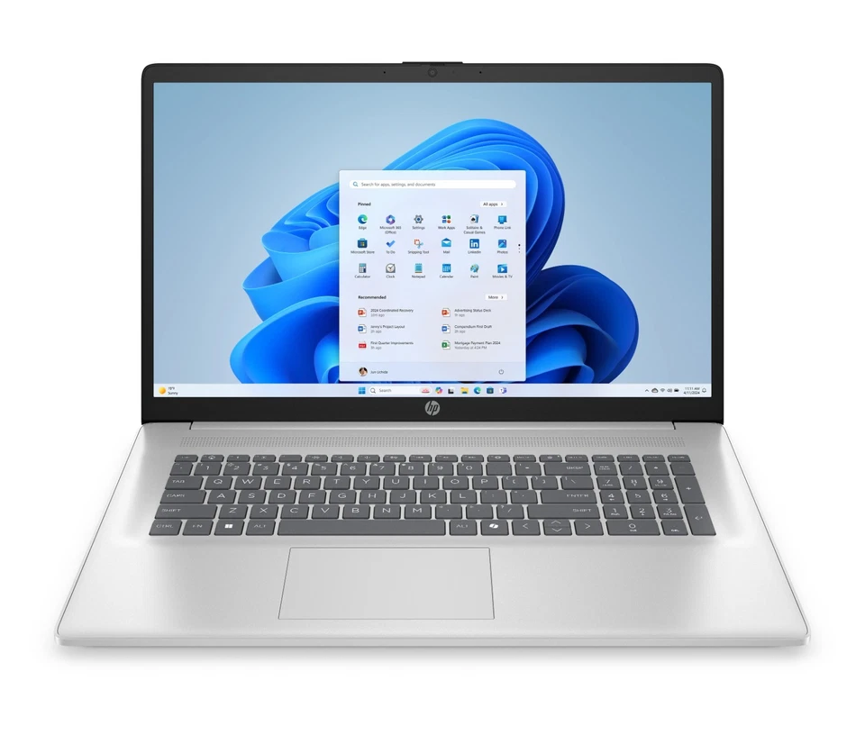 HP 17.3" FHD Notebook AMD Ryzen 5 7430U 8GB RAM 256GB SSD Natural Silver