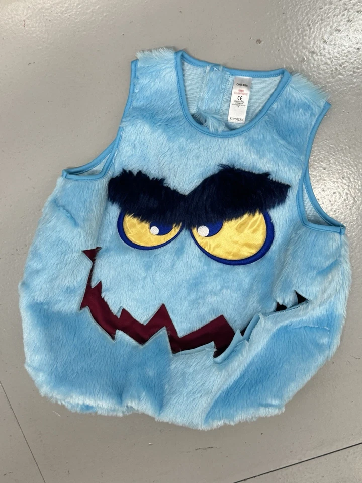 Disfraz de monstruo azul difuso de Halloween talla única George para niños y niñas Foto 3 de 4