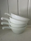 Vintage Anchor Hocking Fire King OvenProof Milk Glass Handled Soup Bowl Set Of 4