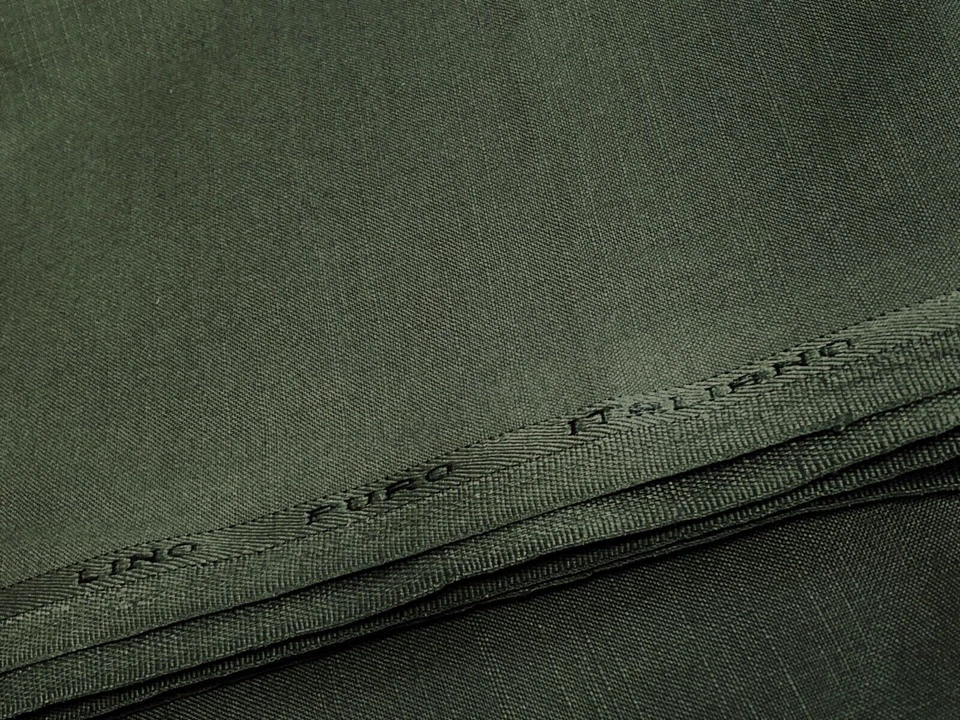 Olive Green Lino Puro Italiano Linen Sewing Fabric 3 yds 60" Polyester/Viscose - Image 4 of 4