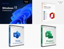 Ultimate 2019 Microsoft Bundle: Windows 11 Pro, Office Pro Plus, Project, Visio