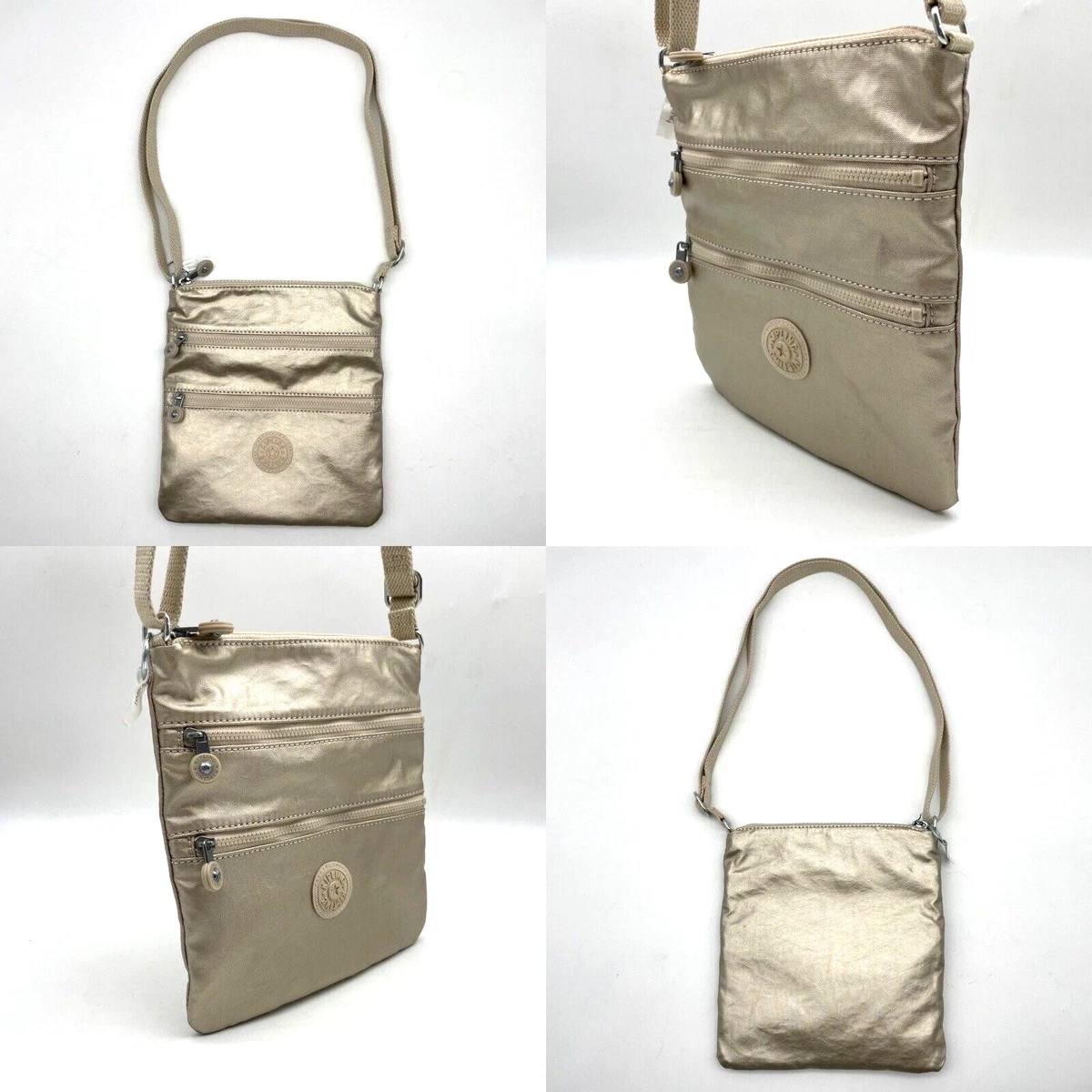 Kipling Porta Passaporto Metallic Starry Gold - Custodia Da Viaggio Con 7 Scomparti Per Carte