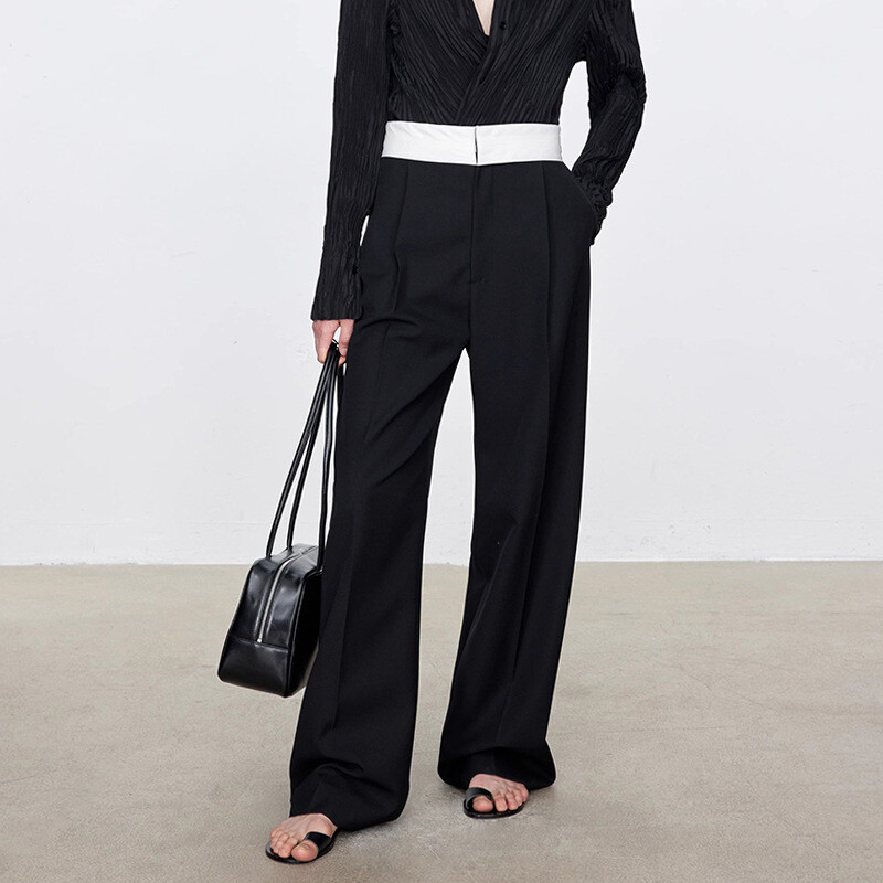 FILA Pantalone donna THE ROW primavera doppiopetto gamba larga vita alta gamba dritta