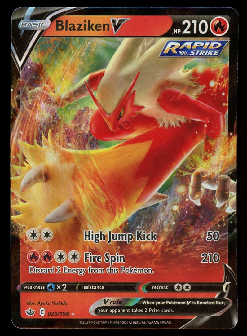 POKEMON CARD - BLAZIKEN V 020/198 SWORD & SHIELD CHILLING REIGN