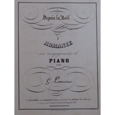 PUGET Loïsa Seit Weihnachten Handschrift Gesang Klavier ca1850
