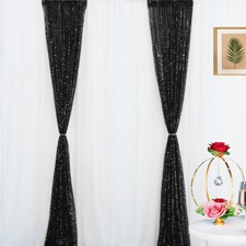2 Panels Sequin Photography Backdrop Curtains Birthday Party Background Drape