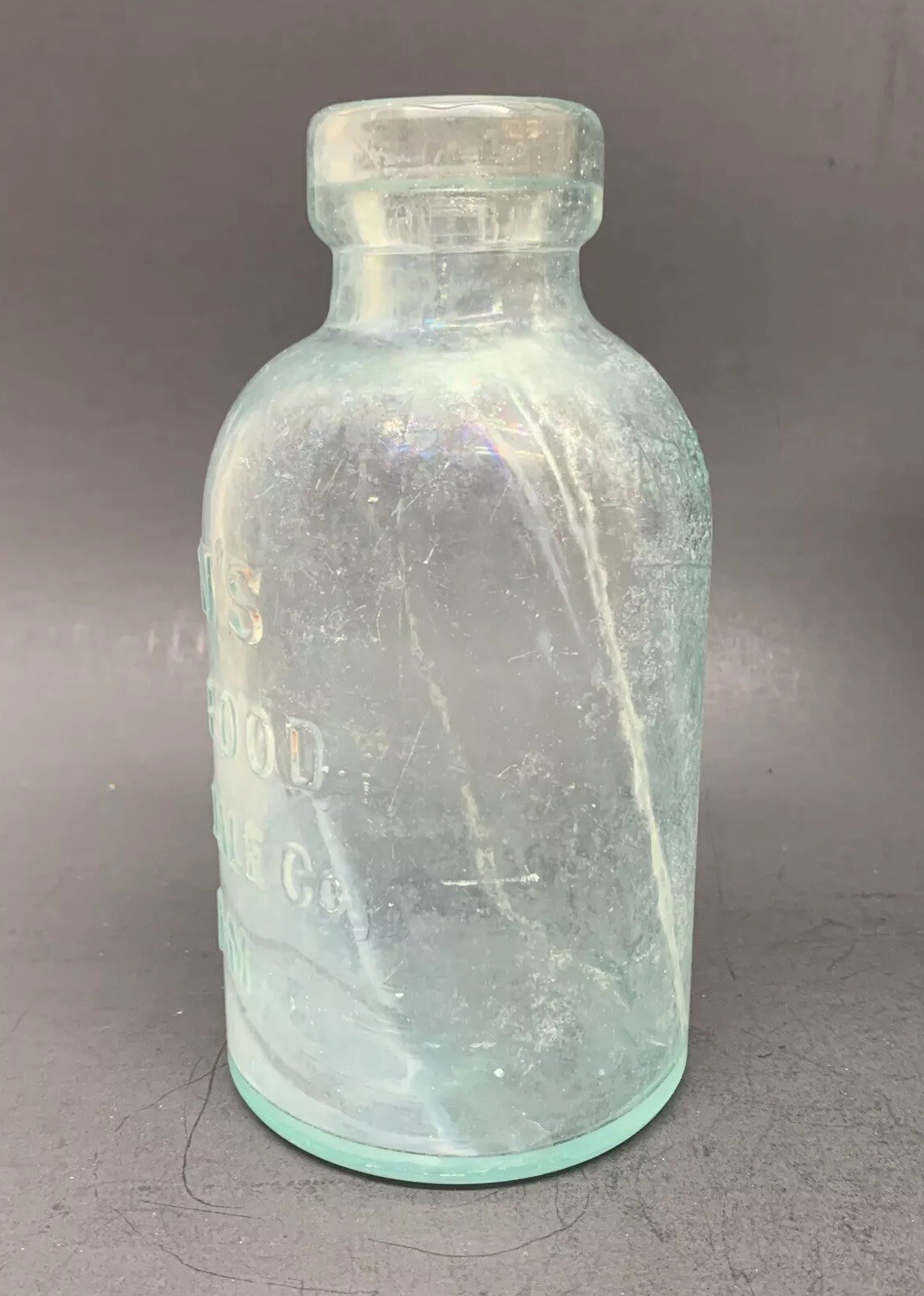 ATQ MELLIN'S INFANT'S FOOD DOLIBER GOODALE BOSTON 1890 HAND BLOWN BOTTLE