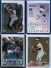 A 4-CARD LOT OF - OZZIE ALBIES(15 BCP, 15 Con. Pas, 18 LITM Blk & 18 US162 Gold)