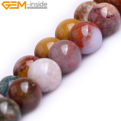 Multicolor Ocean Jasper Natural Gemstones Round Beads For Jewelry Making 15" AU - Foto 17 di 24