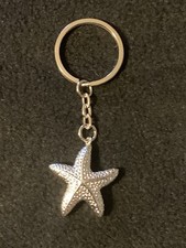 Silver Starfish Charm Keyring Keychain