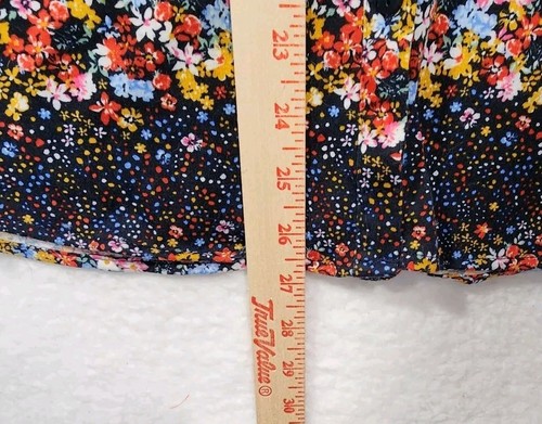 Eden & Olivia Women Size L Multi Floral Button-up Blouse 3/4 Sleeve Front Pocket - Picture 7 of 11