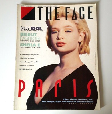 The Face Magazine, July 86, Billy Idol, Sheila E, Anthony Hopkins, Phillip Glass