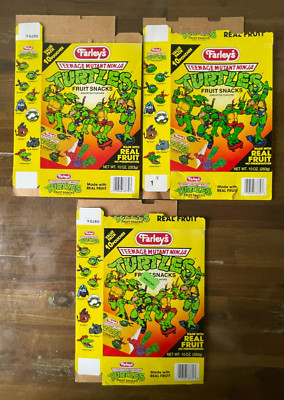 3 TEENAGE MUTANT NINJA TURTLES Farleys Fruit Snacks Vintage 1990 Empty Boxes