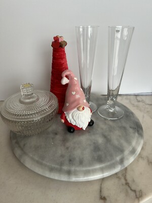 Crate And Barrel Krosno  Valentine  Heart Shaped Champagne Wedding Flutes Set 2