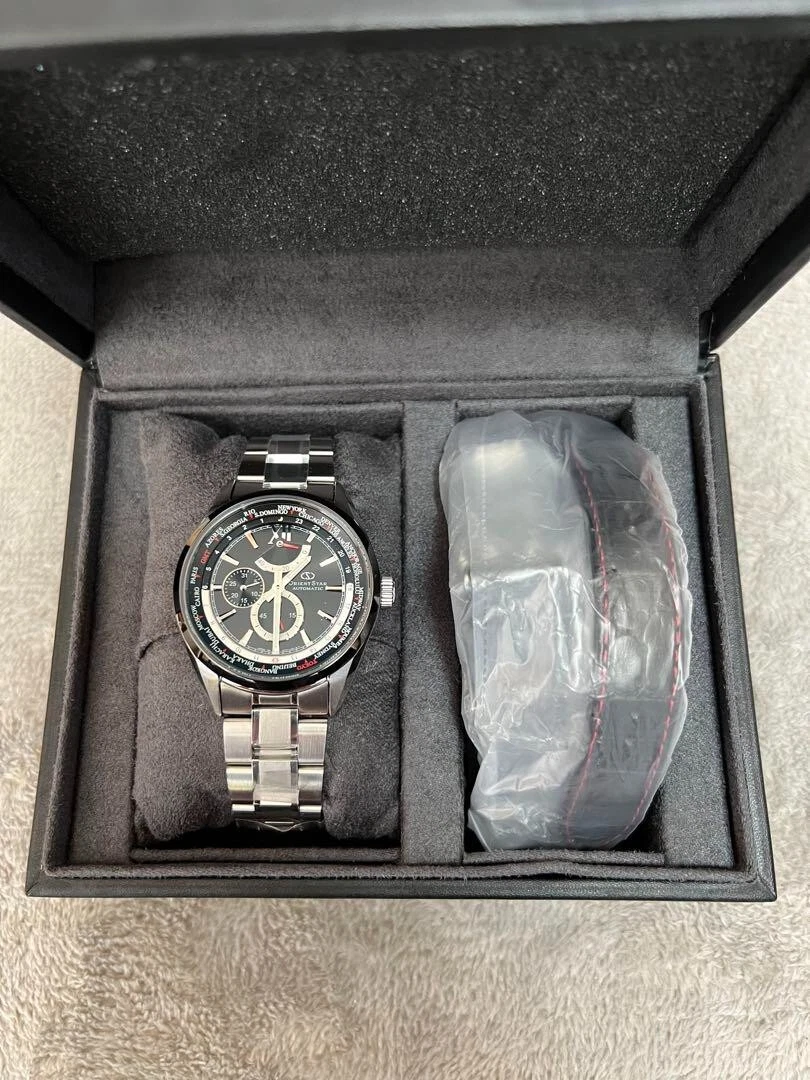 Orient Wz0061Jc Star World Time Stainless Steel Self-Winding Black