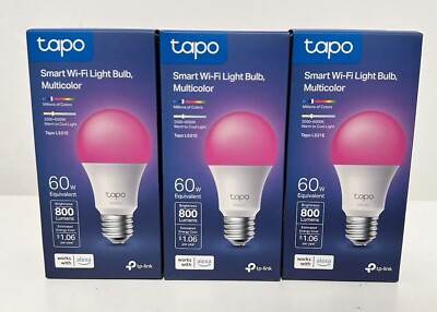 Tapo Light Bulb L531E(US) Smart Wi-Fi Multicolor TP-Link Lot of 3 New Sealed