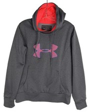 Under Armour Storm Semi- Fitted Women's M Gray Pink Pullover Hoodie Cold gear