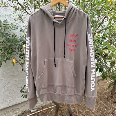 Youth Machine  Tired of Living  Hoodie Medium Gray Graphic