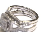 10K white gold halo 1.32ct SI2 diamond engagement ring 2 wedding bands set 6.8g — photo 4