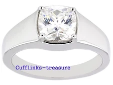 Natural White topaz Gemstone with 925 Sterling Silver Ring  for Men's #9991