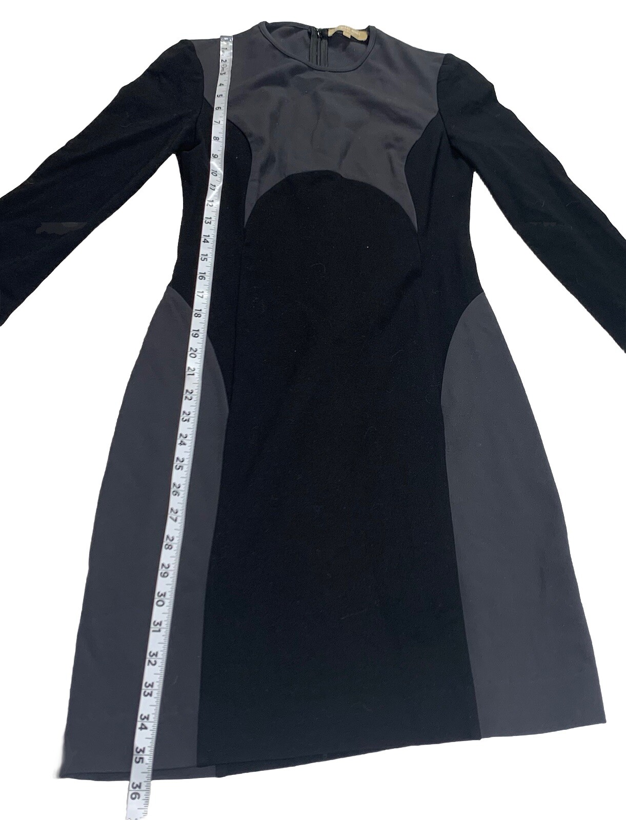 MICHAEL KORS MADE IN ITALY Black Gray Long Sleeve Dress Size 6 Bodycon thumbnail 5