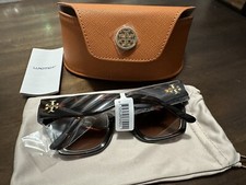 Tory Burch Kira Square Sunglasses, Dark Tortoise Brown Gradient, TY7180U, 188
