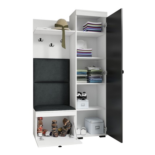 Flurgarderobe DUO, Garderobenschrank, Spiegel, Schuhschrank, fertig aufgebaut - Bild 27 von 33
