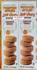 Trader Joe's Pumpkin Spiced Joe-Joe's Pumpkin Sandwich Cookies 9.4oz (2 Boxes)