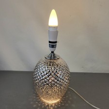 Chrome Glamour Dual Light Table Lamp Decorative Silver 2 Bulb Bedside Lamp UK 