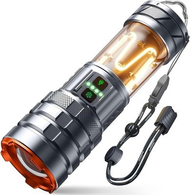 Sogdeco Taschenlampen LED superhell, 900000LM wiederaufladbare Taschenlampe mit Campinglicht