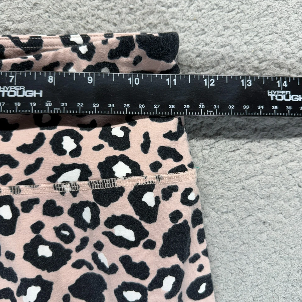 Leggings Forever 21 feminina preta rosa tamanho S estampa de leopardo boho elástica no tornozelo - Imagem 2 de 4