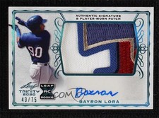 2020 Leaf Trinity Patch Platinum 43/75 Bayron Lora #PA-BL1 Patch Auto 4f5