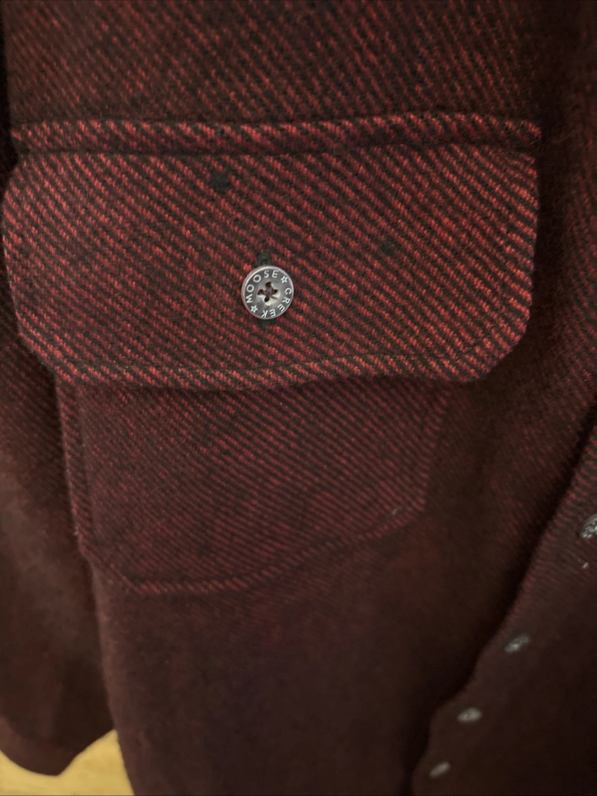Maroon 100% Wool Moose Creek Shirt Jacket Size L New W/out Tags - product detail image 3