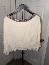 Xhilaration mini skirt Large Boho Peasant Embroidered Waist Flowy Beach Vacation