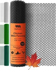 Plastic Wire Mesh Fence - Black, 15.71" x 10 ft - Plastic Chicken Wire