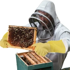  1Pair Anti-bee Gloves Thick Sheepskin Breathable Beekeeping Protective Gloves 