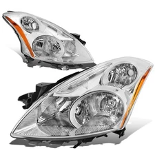 Fit 10-12 Nissan Altima Sedan Pair Chrome Housing Amber Corner Headlight/Lamps