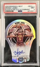 Signed Bronny James 2023 Bowmans Best Die Cut Autograph Rookie Card Lebron James