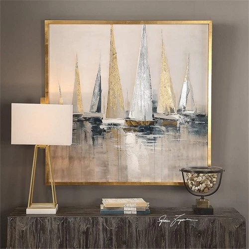 Uttermost Regatta Pine Canvas and Acrylic Nautical Art in Multi-Color - Picture 3 of 7