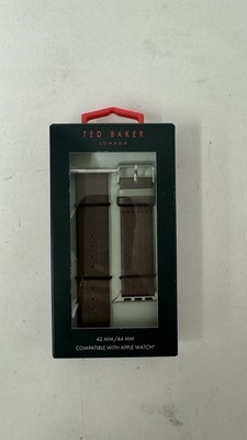 Ted Baker Men s T-Embossed Brown Leather Strap Band for Apple Watch 42mm/44mm