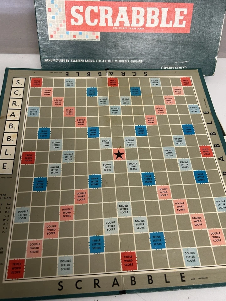 Scrabble Vintage 1955 Edition Board Game by Spear's Games Complete Set - Image 3 of 4