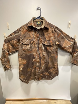 #ad Made In USA Cabela’s Shirt Mens Medium Camo Long Sleeve Button Up Polyester $25.63