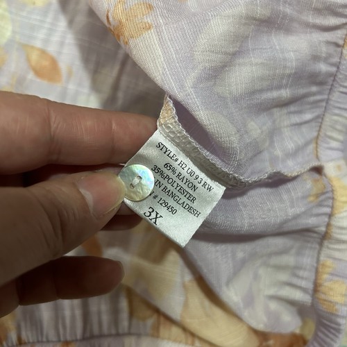 Como Blu Womens Plus Size 3X Floral Long Sleeve Top - Picture 5 of 7