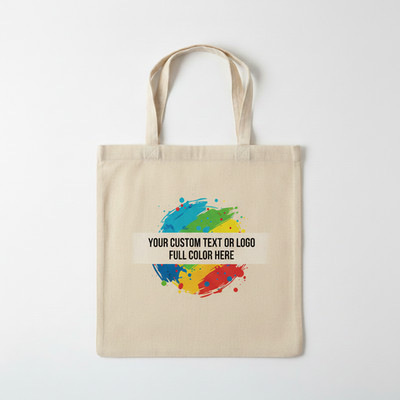Custom Logo Cotton Tote Bag Personalized Branded Promotional Event Logo 6 inches