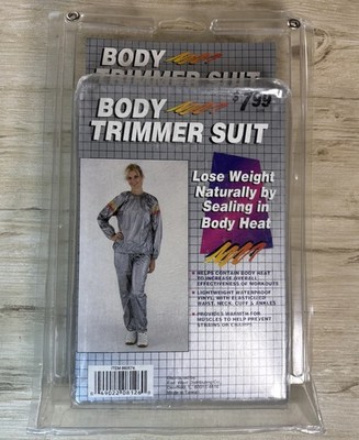Vintage Body Trimmer Sauna Suit Silver Vinyl Sweat Workout Suit