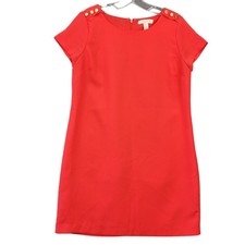 Forever 21 Red Mini Dress Accented Cap Sleeves Shift Lined Casual Zip Women's M