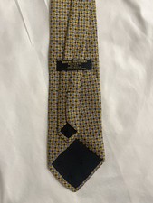 BROOKS BROTHERS Men's Silk Necktie Made In USA Designer Gold Geometric