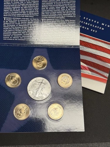 2007 U.S. Mint ANNUAL UNCIRCULATED DOLLAR COIN SET w/ American Silver Eagle $1